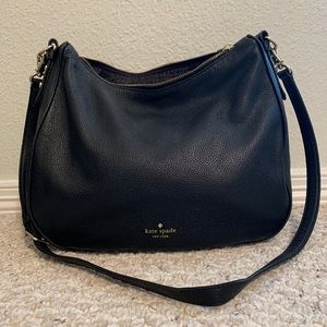 Kate Spade Black Leather Hobo Bag